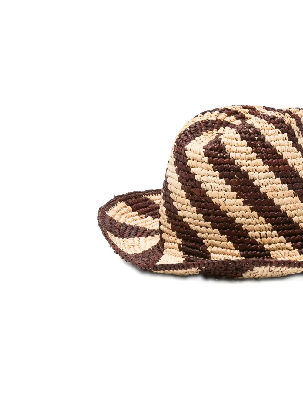 Weekend Max Mara Stylish Wide Brim Woven Two-tone Hat In Multi