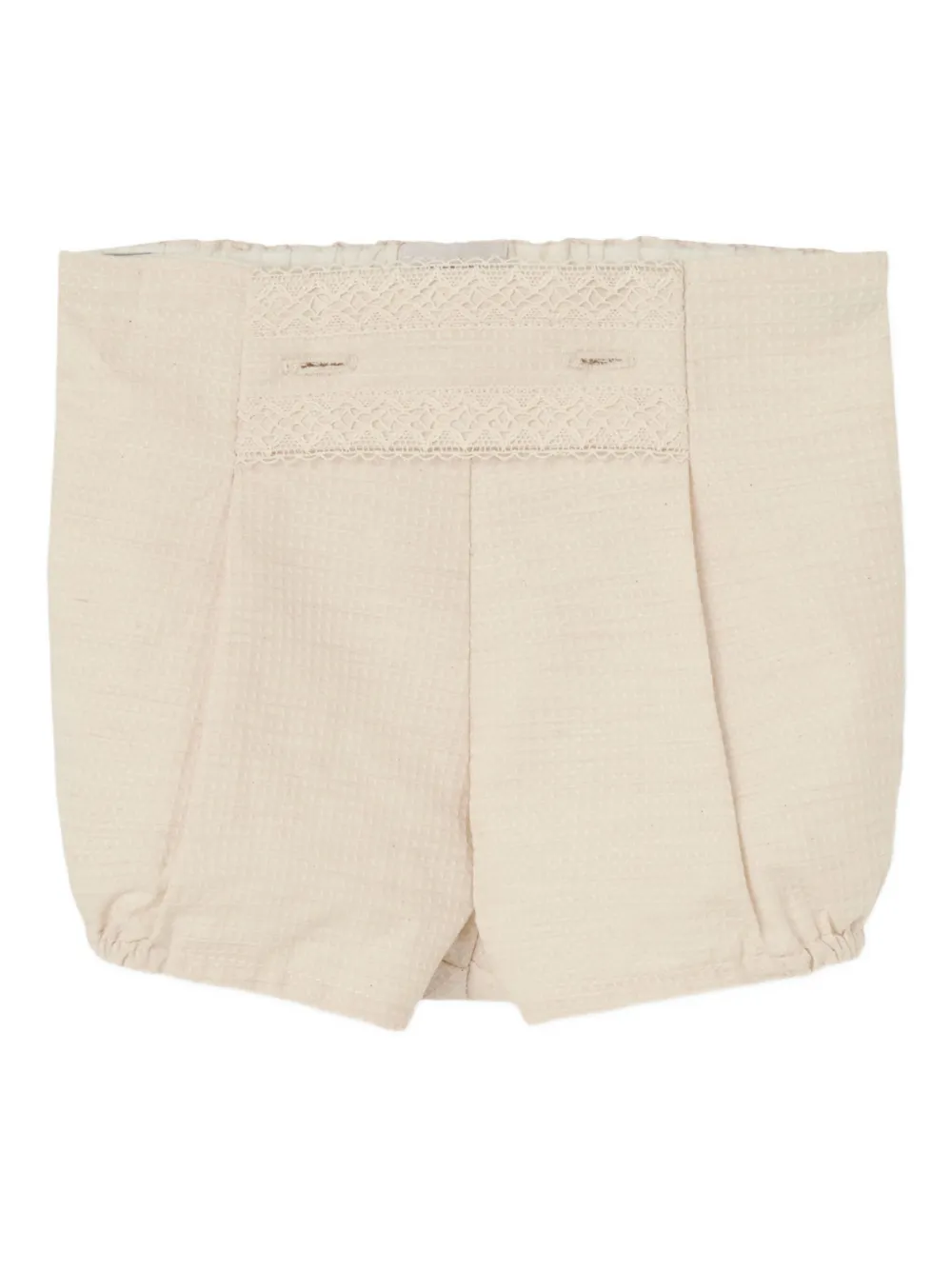 Paz Rodriguez Shortsset met kanten afwerking en textuur Beige