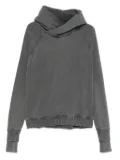 Thom Krom raglan-sleeve frayed-hem hoodie - Grey