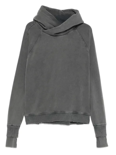 Thom Krom raglan-sleeve frayed-hem hoodie
