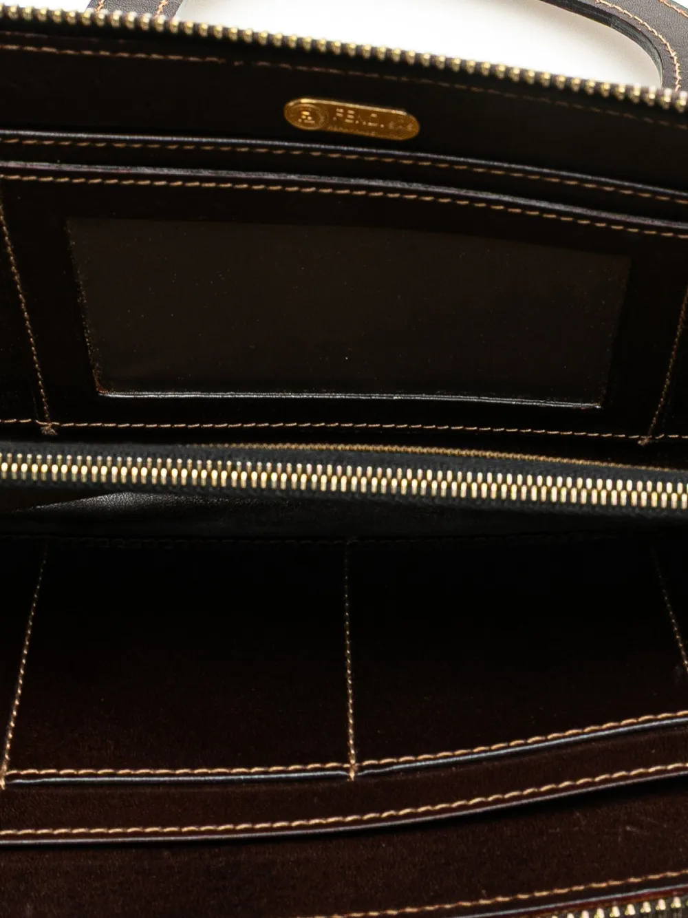 Pre-owned Fendi 20th Century Zucca Canvas Top Handle Wallet Long Wallets In Brown