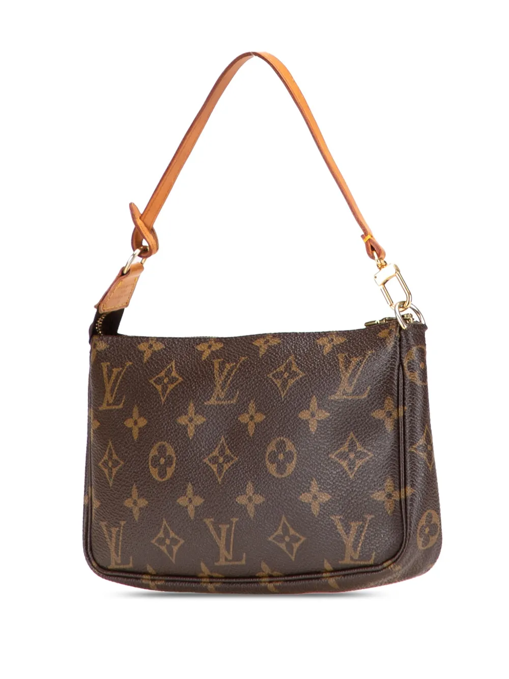 Pre-owned Louis Vuitton 1999 Monogram Pochette Accessoires Shoulder Bag In Brown