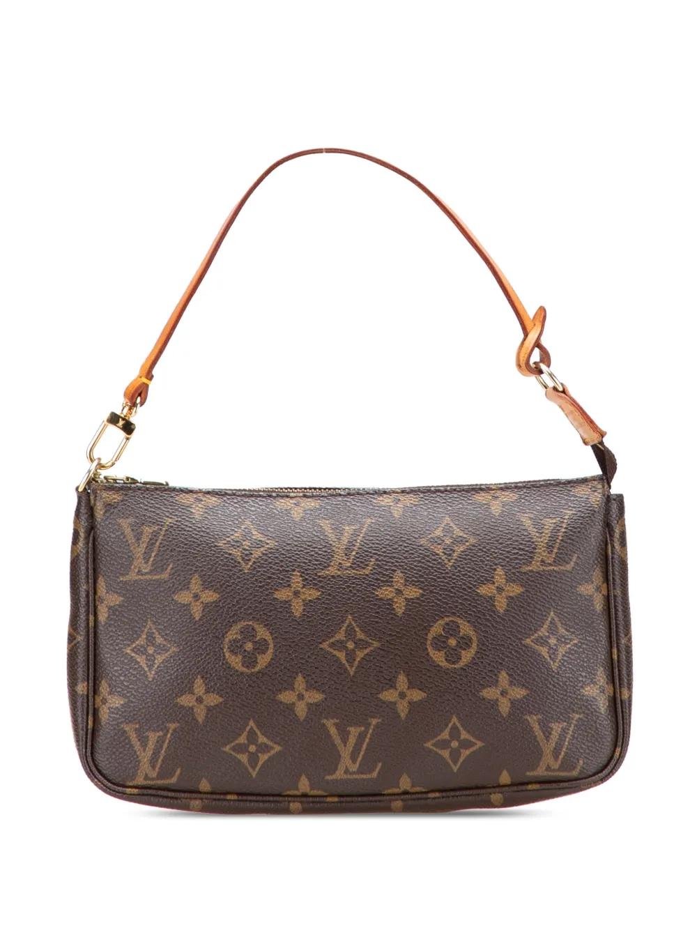 Pre-owned Louis Vuitton 1999 Monogram Pochette Accessoires Shoulder Bag In Brown