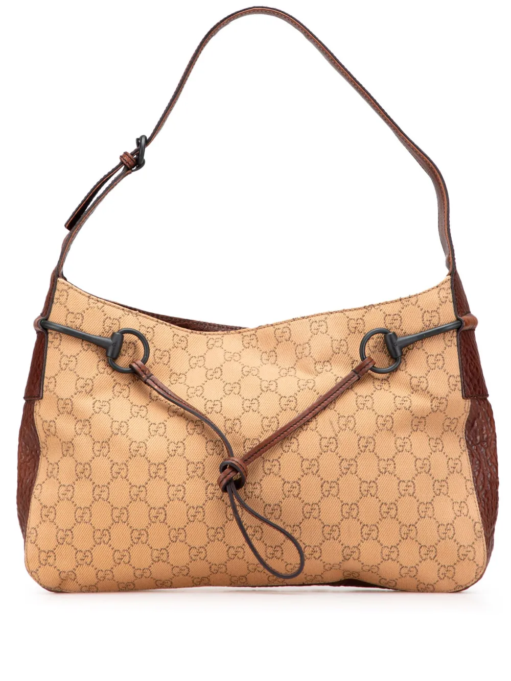 Gucci Pre-Owned 2000-2015 GG Denim Horsebit shoulder bag - ブラウン Gucci Pre-Owned 2000-2015 GG Denim Horsebit shoulder bag - ブラウン