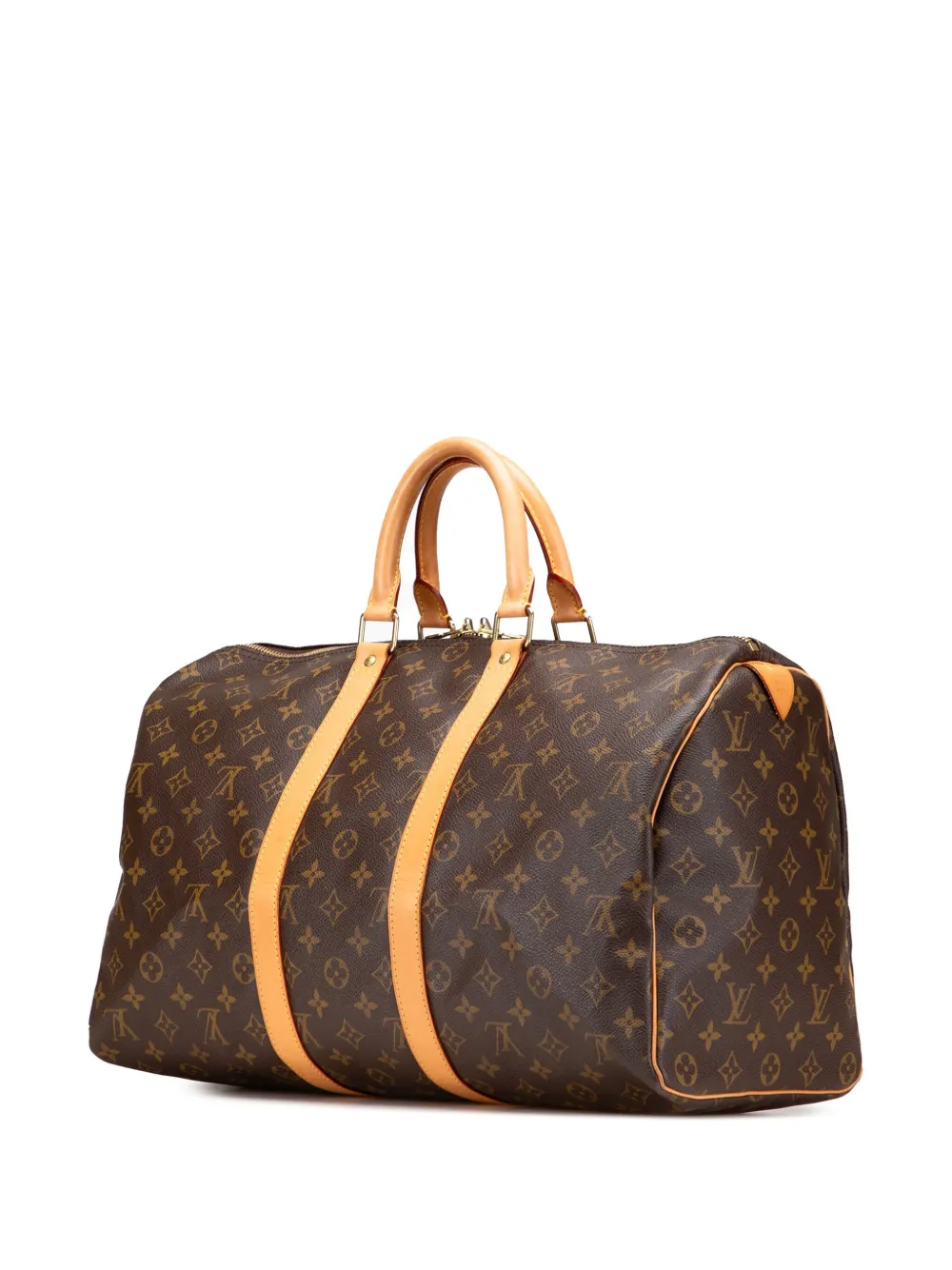 Pre-owned Louis Vuitton 2000 Monogram Keepall 45 Travel Bag In Brown