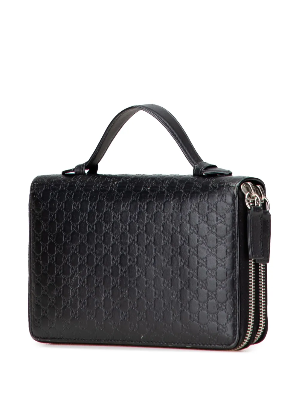 Pre-owned Gucci 2000-2015 Microssima Zip Around Wallet Long Wallets In Black