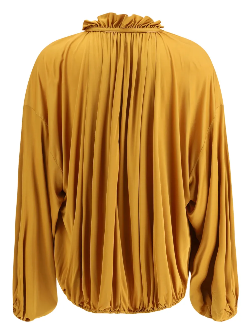 Saint Laurent ruffled drawstring top - Oranje