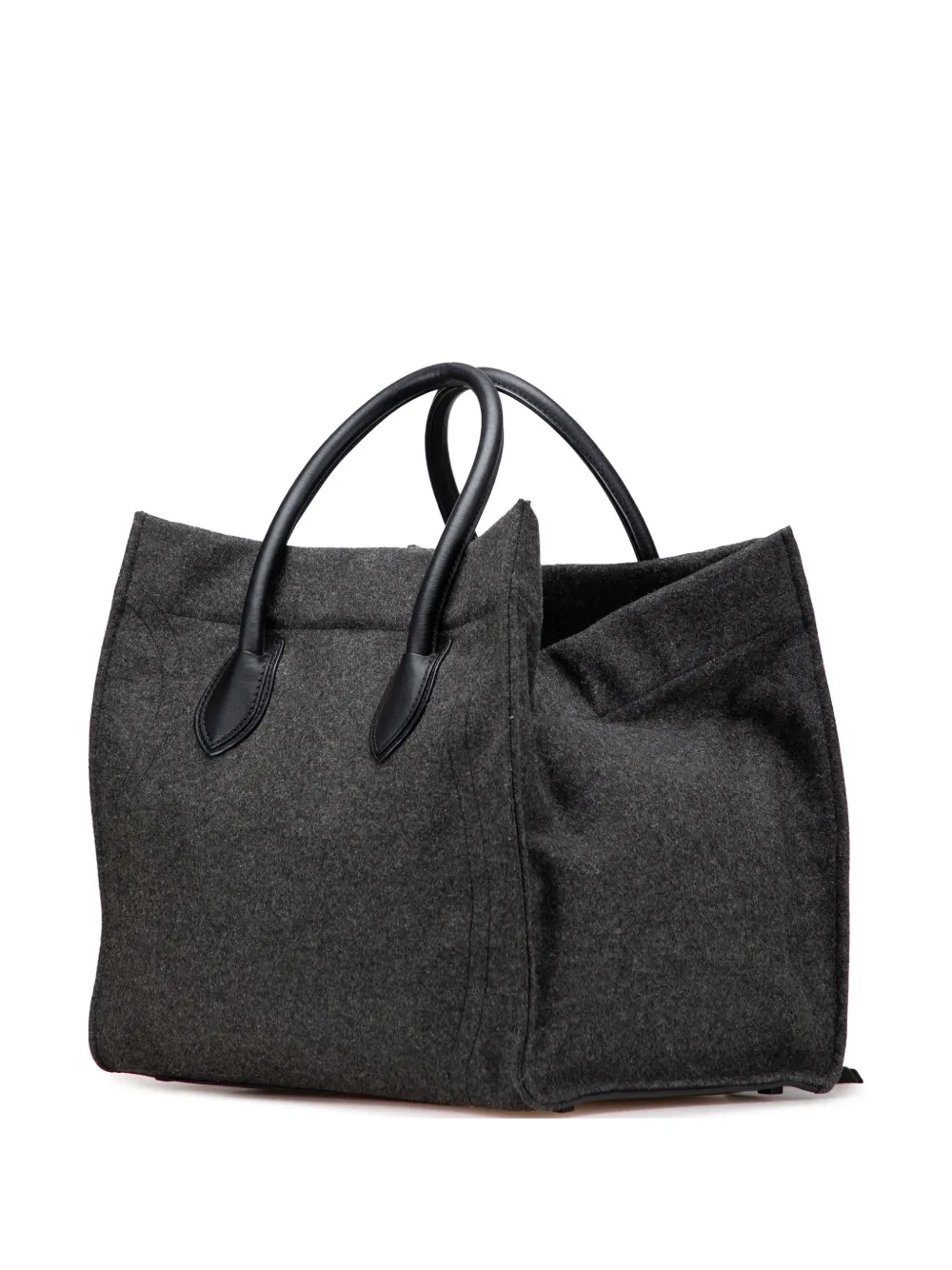 Pre-owned Celine 2012 Large Wool Phantom Luggage Tote Bag In Gray
