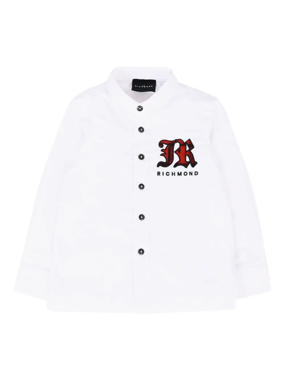 John Richmond Junior long-sleeve logo shirt Wit