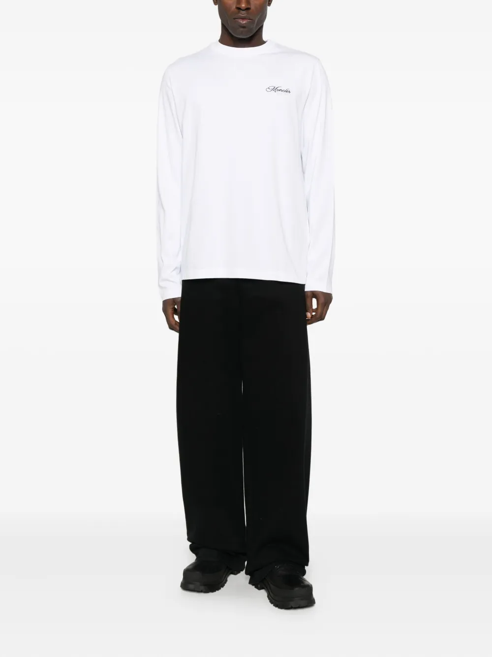 Moncler T-shirt met geborduurd logo - Wit