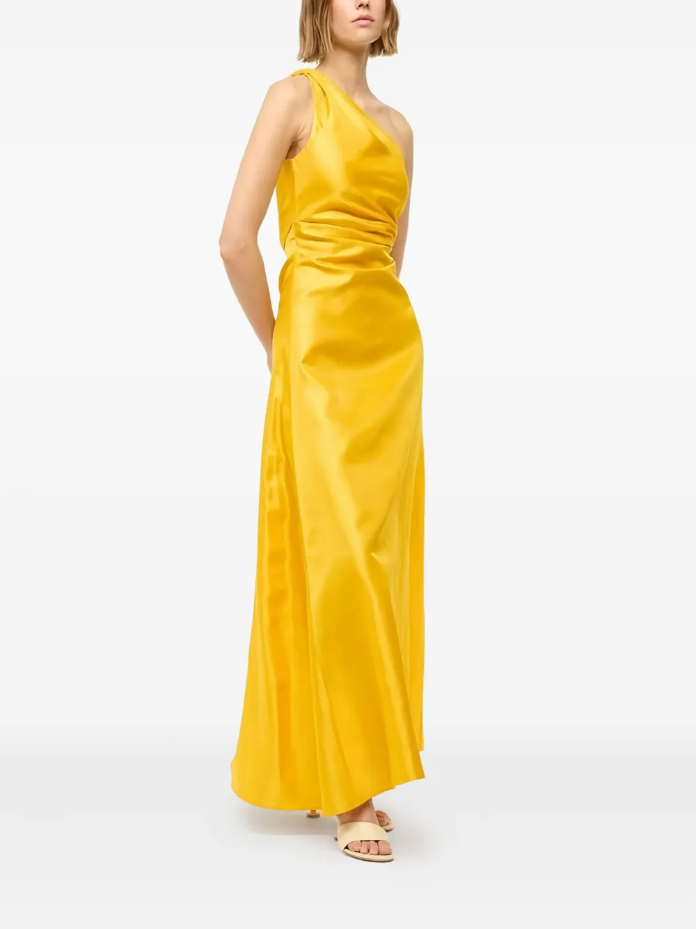 Staud One-shoulder Midi Dress In Multi
