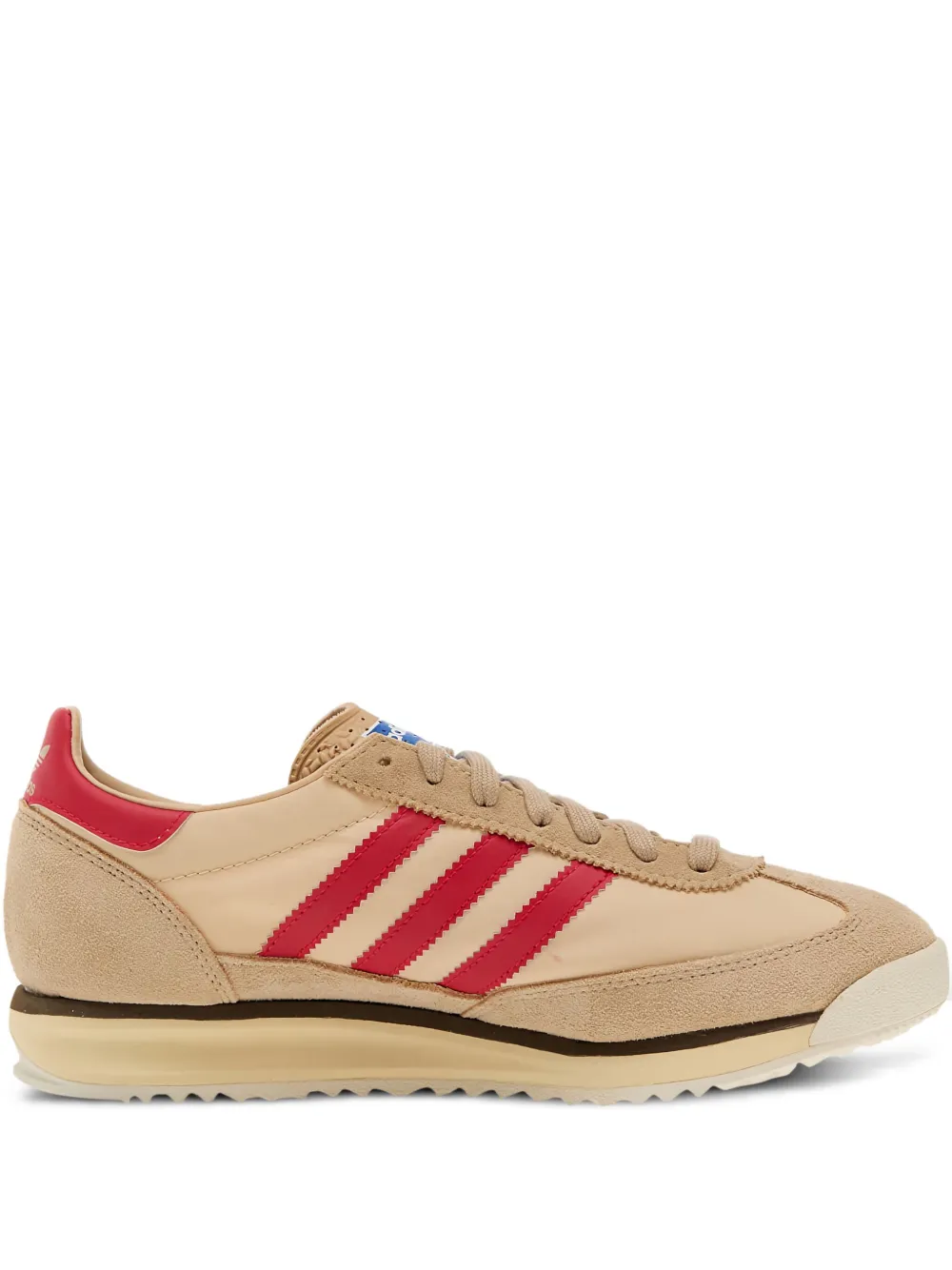 Adidas SL 72 three-stripe panelled sneakers Brown
