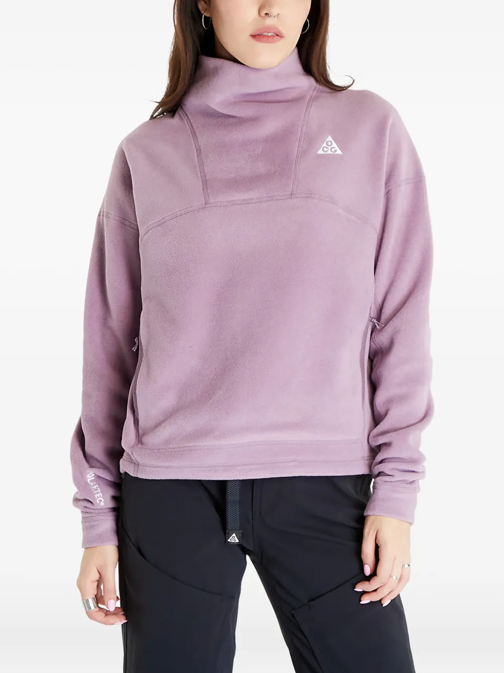 Nike High-neck Fleece Sweatshirt In Purple