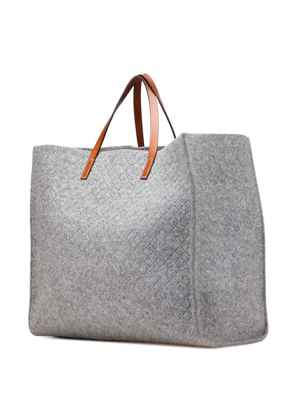 Pre-owned Gucci 2000-2015 Diamante Wool Tote Bag In Gray