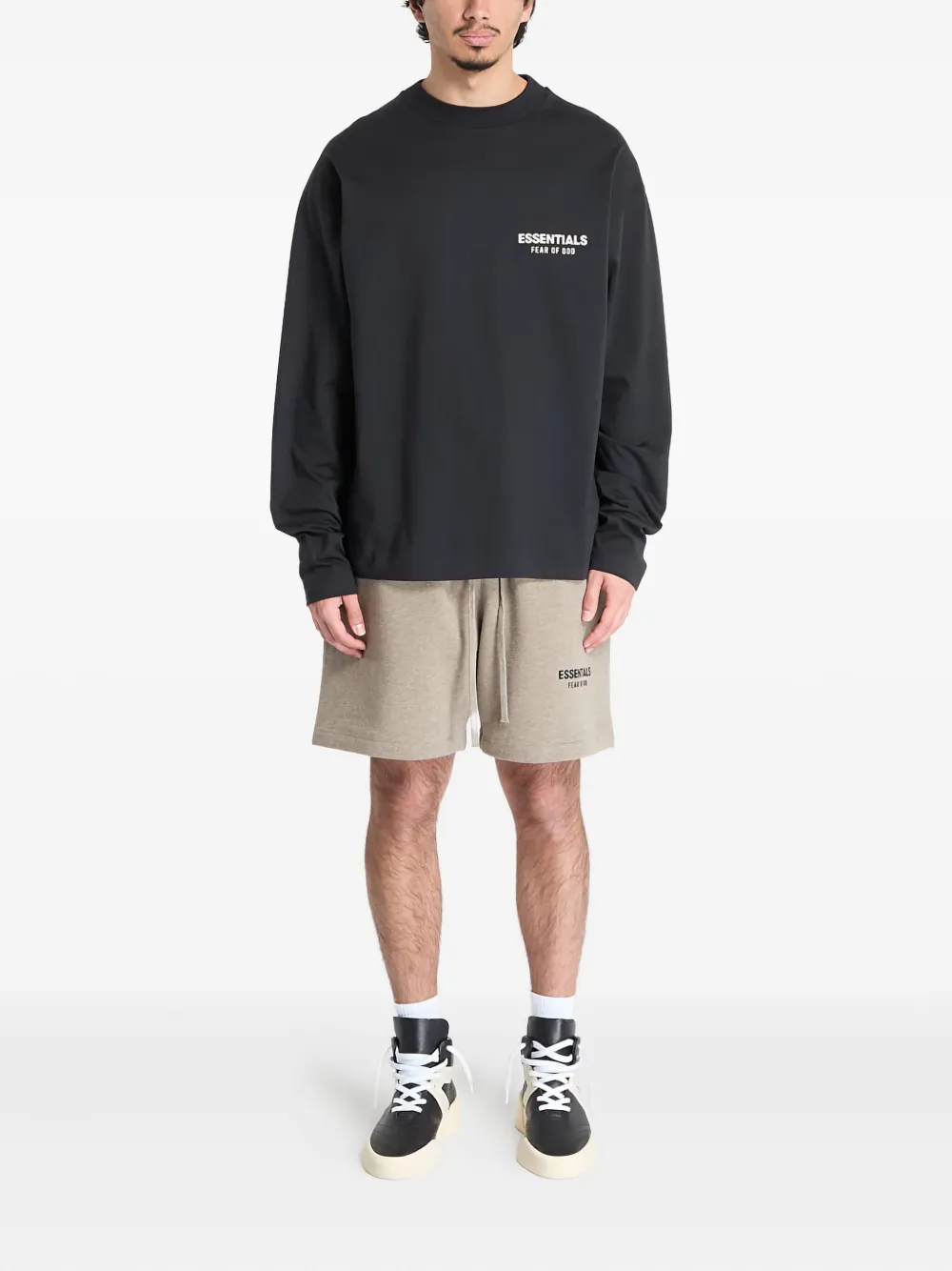 FEAR OF GOD ESSENTIALS T-shirt met logoprint Zwart