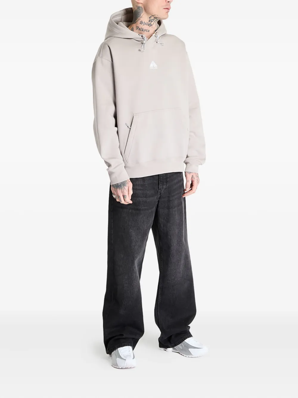 Nike Fleece Pullover Hoodie In Gray