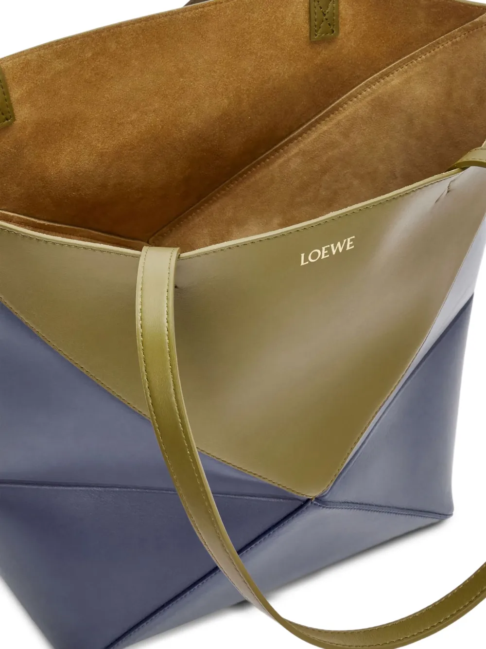 LOEWE Puzzle Fold shopper met geometrische vlakken Blauw