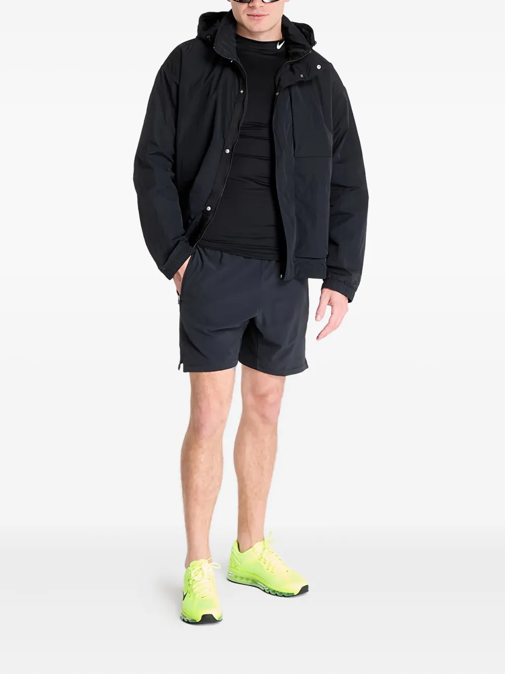 Nike Jack met capuchon en vlakken Zwart