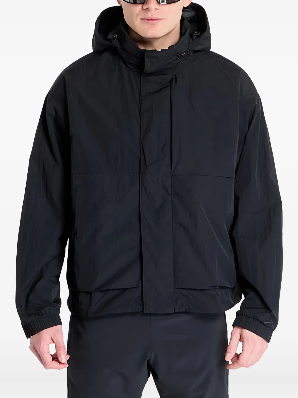 Nike Jack met capuchon en vlakken Zwart