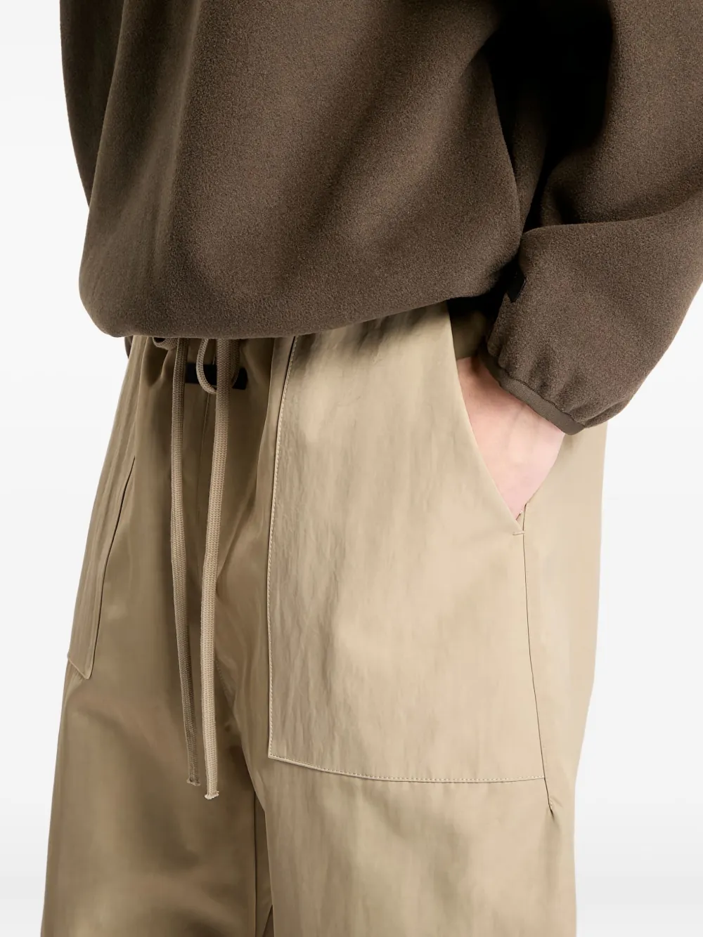 FEAR OF GOD ESSENTIALS Broek met wijde pijpen en trekkoord Beige