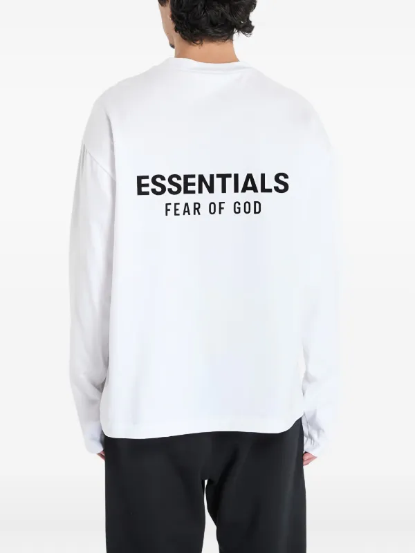 FEAR OF GOD ESSENTIALS Logo long-sleeve t-shirt | White | FARFETCH