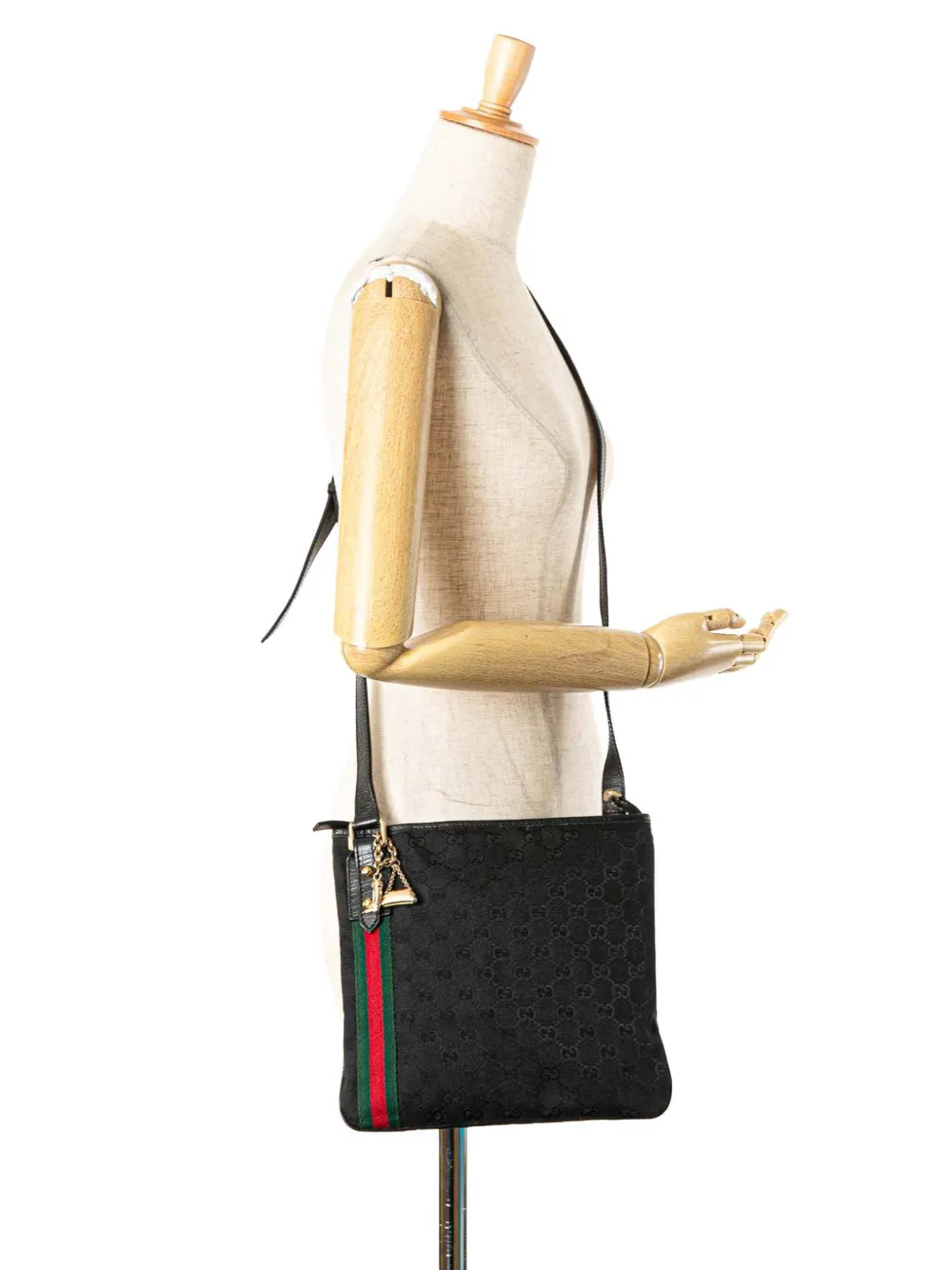 Pre-owned Gucci 2000-2015 Gg Canvas Jolicoeur Crossbody Bag In Black
