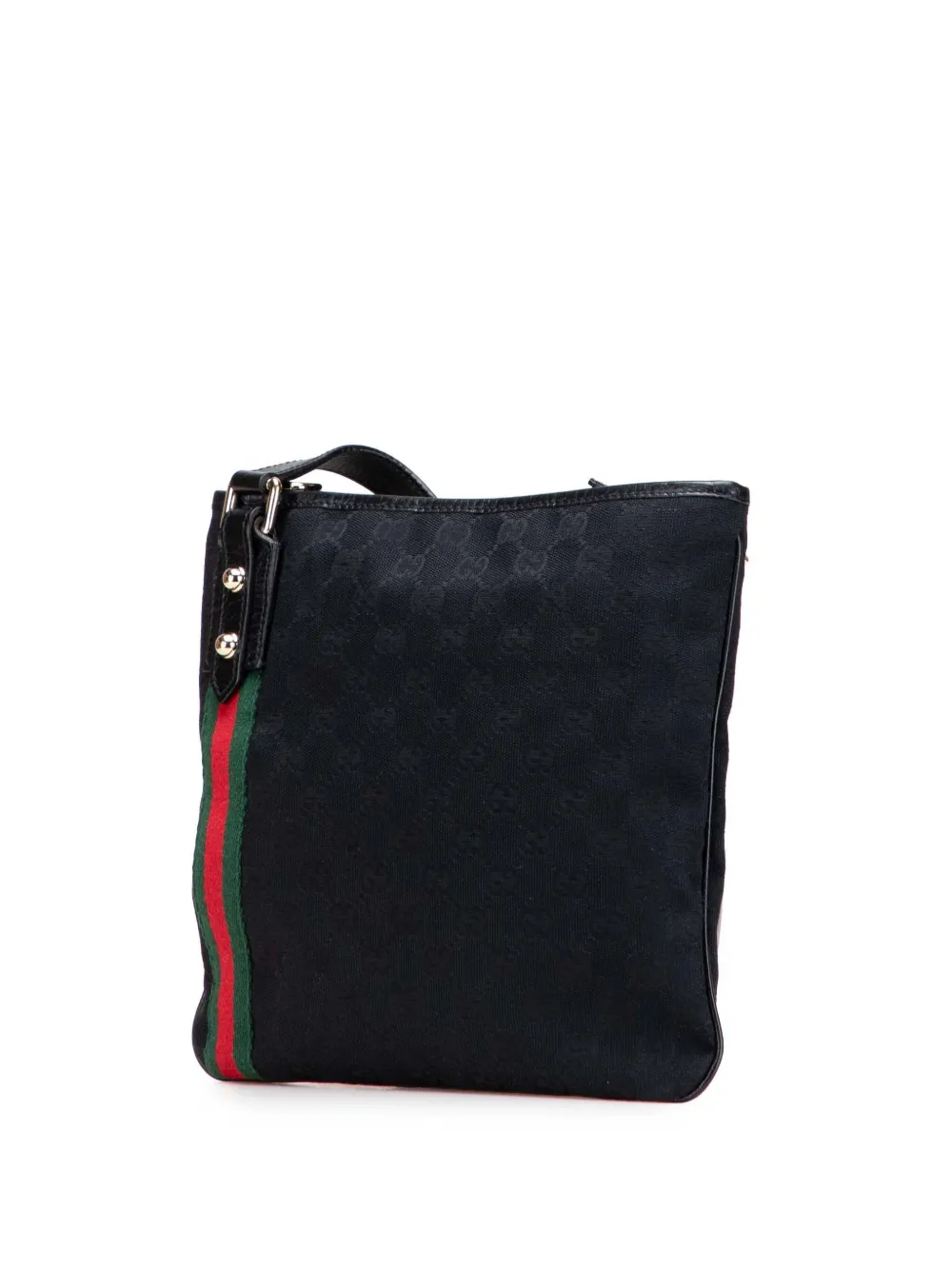 Pre-owned Gucci 2000-2015 Gg Canvas Jolicoeur Crossbody Bag In Black