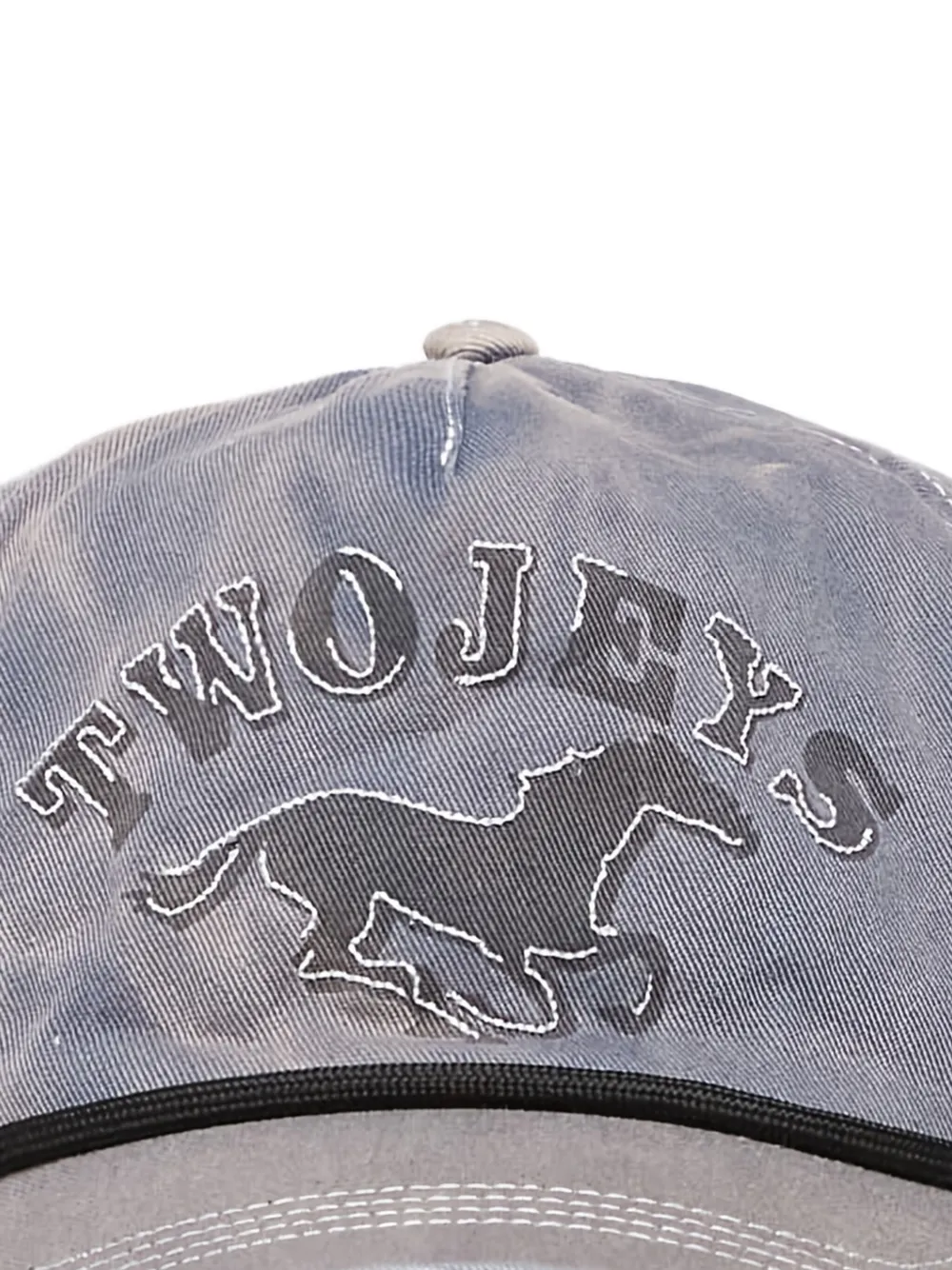 Twojeys Sunfaded Logo Cap In Gray