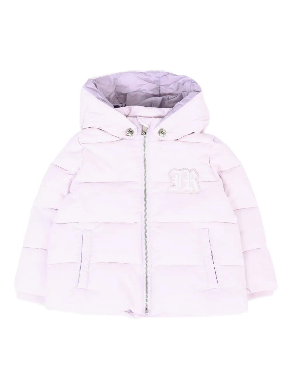 John Richmond Junior quilted logo-patch jacket Roze