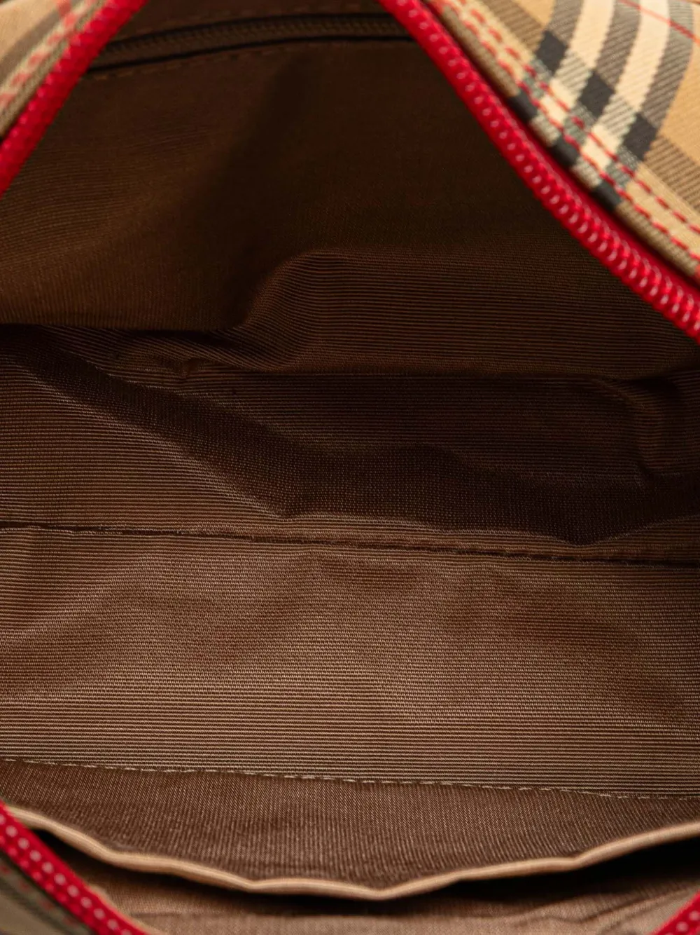 Pre-owned Burberry 2000-2017 Haymarket Check Canvas Shoulder Bag In Brown