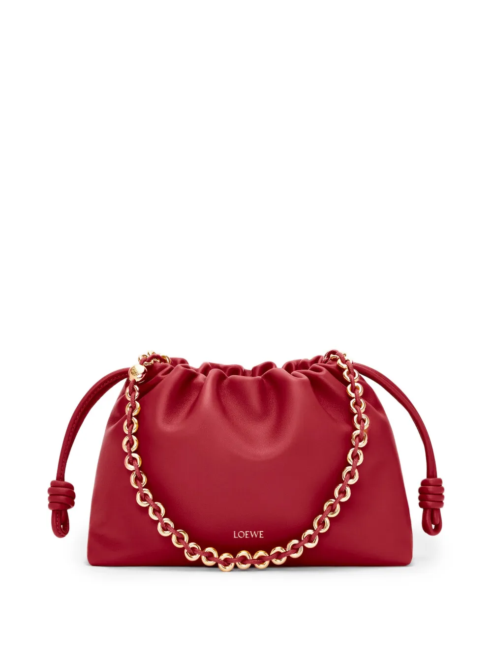 LOEWE Flamenco medium schoudertas met kettinghengsel Rood