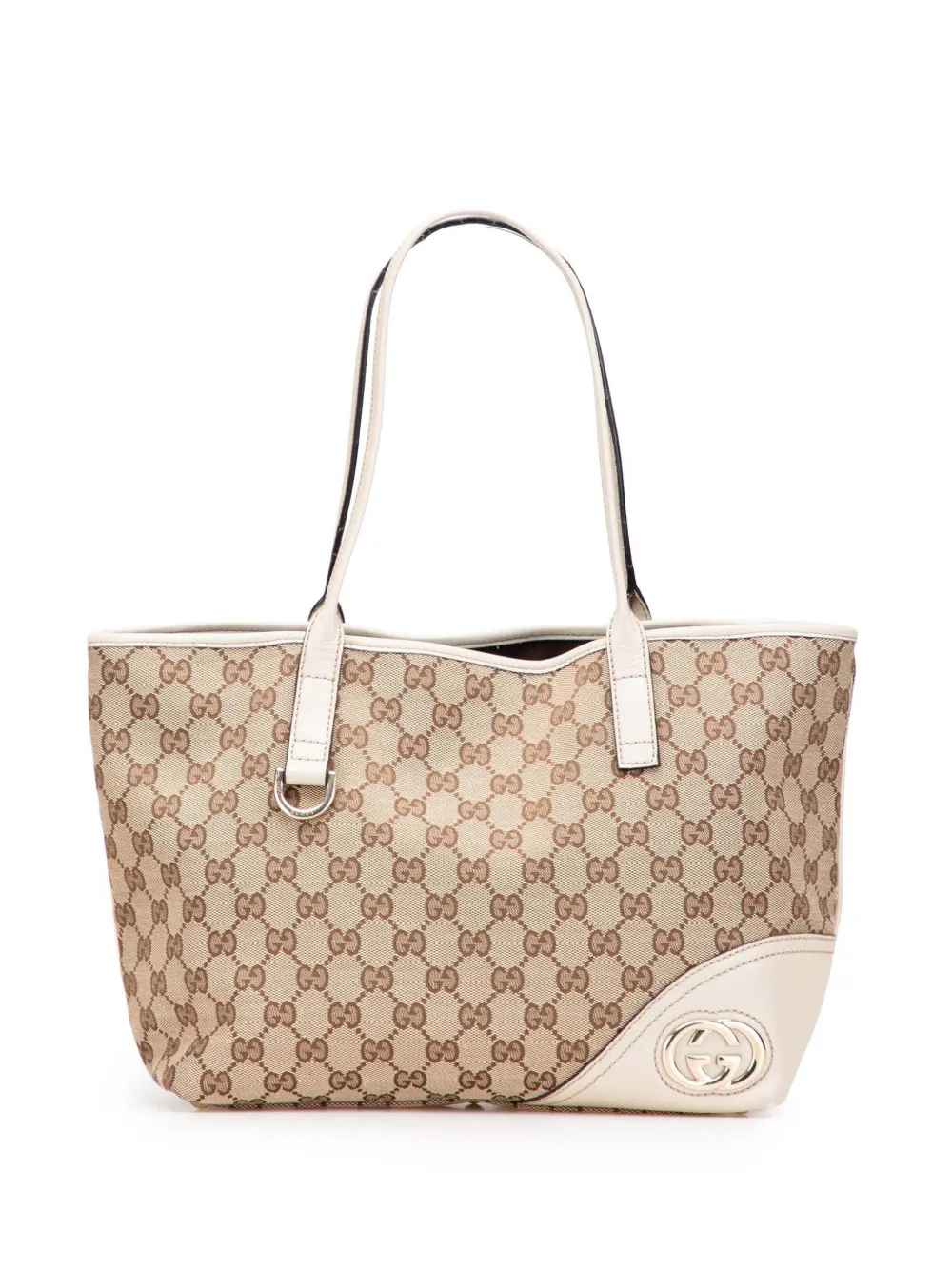Gucci Pre-Owned 2000-2015 Medium GG Canvas New Britt tote bag - ブラウン Gucci Pre-Owned 2000-2015 Medium GG Canvas New Britt tote bag - ブラウン