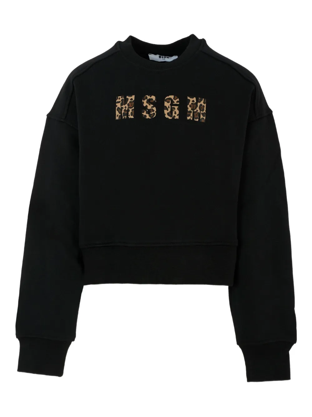 MSGM Kids leopard-print logo sweatshirt Zwart