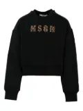 MSGM Kids leopard-print logo sweatshirt - Black
