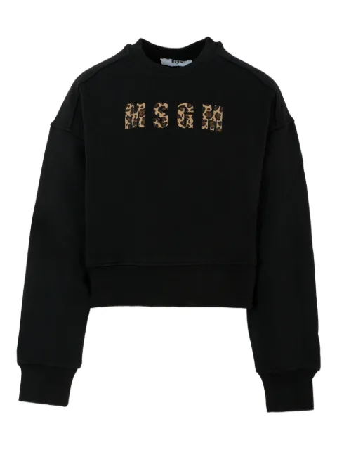 MSGM Kids leopard-print logo sweatshirt