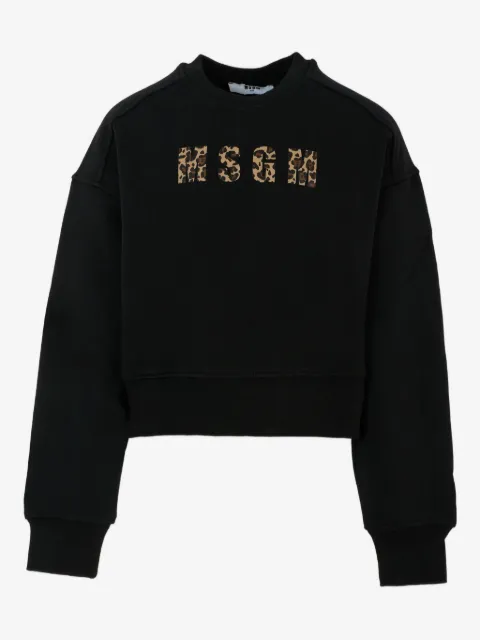 MSGM Kids leopard-print logo sweatshirt