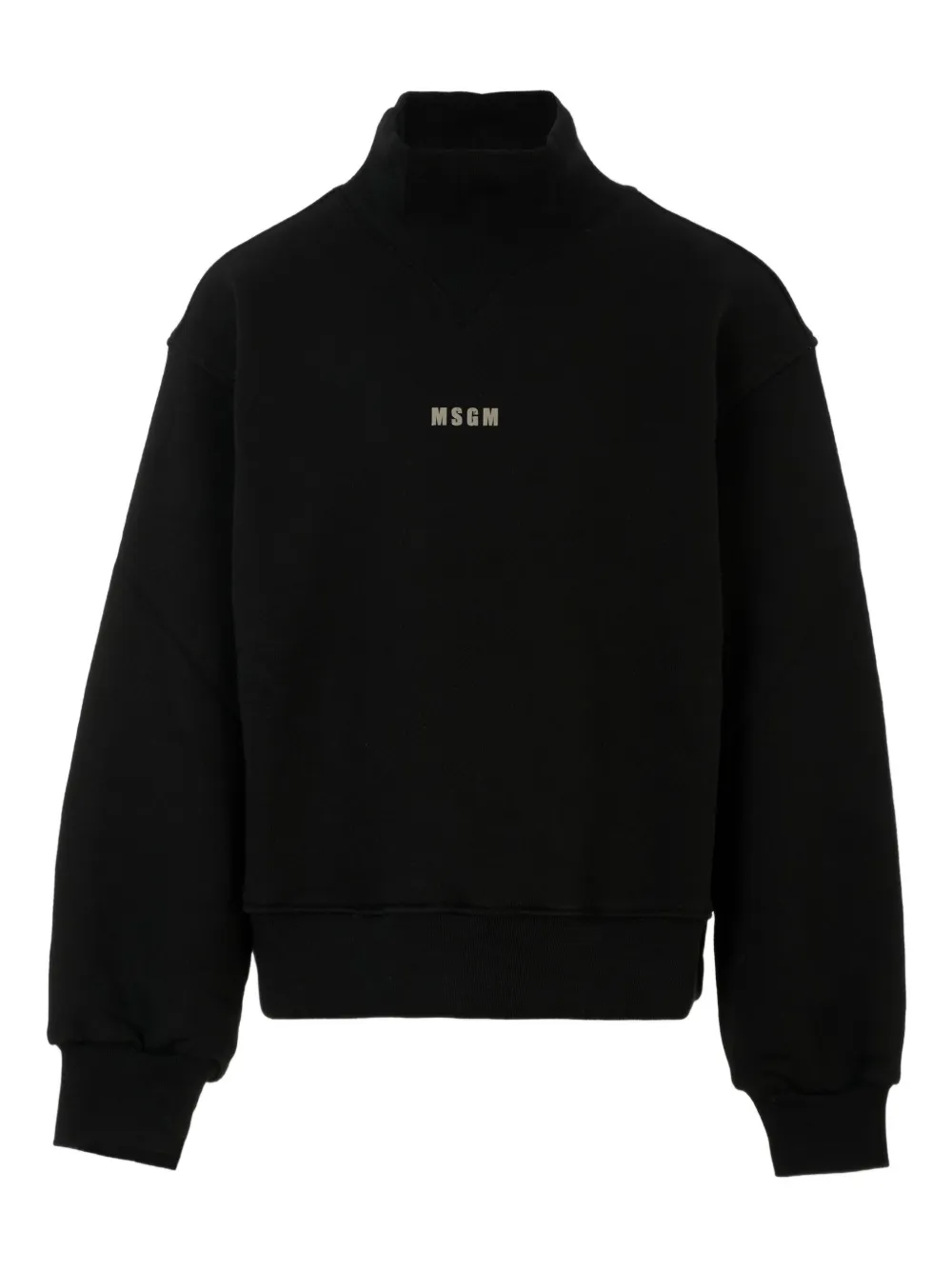 MSGM Kids mock-neck metallic-print sweatshirt Zwart
