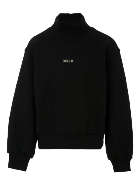 MSGM Kids mock-neck metallic-print sweatshirt