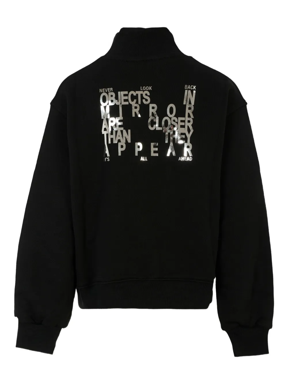 MSGM Kids mock-neck metallic-print sweatshirt Zwart