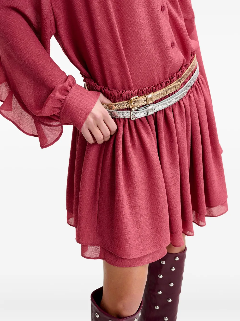 Essentiel Antwerp Gesmockte mini-rok Roze
