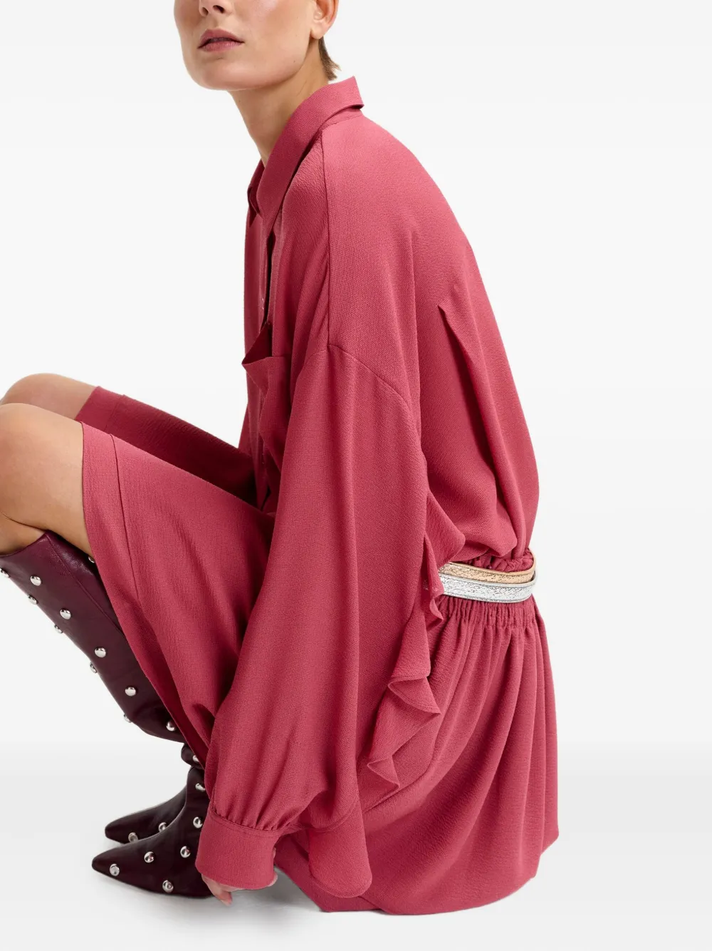 Essentiel Antwerp Gesmockte mini-rok Roze