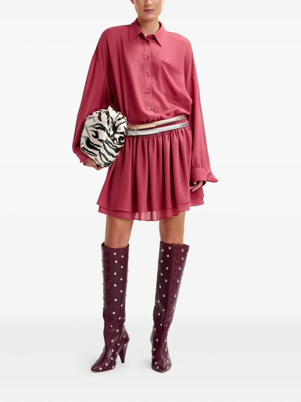 Essentiel Antwerp Gesmockte mini-rok Roze