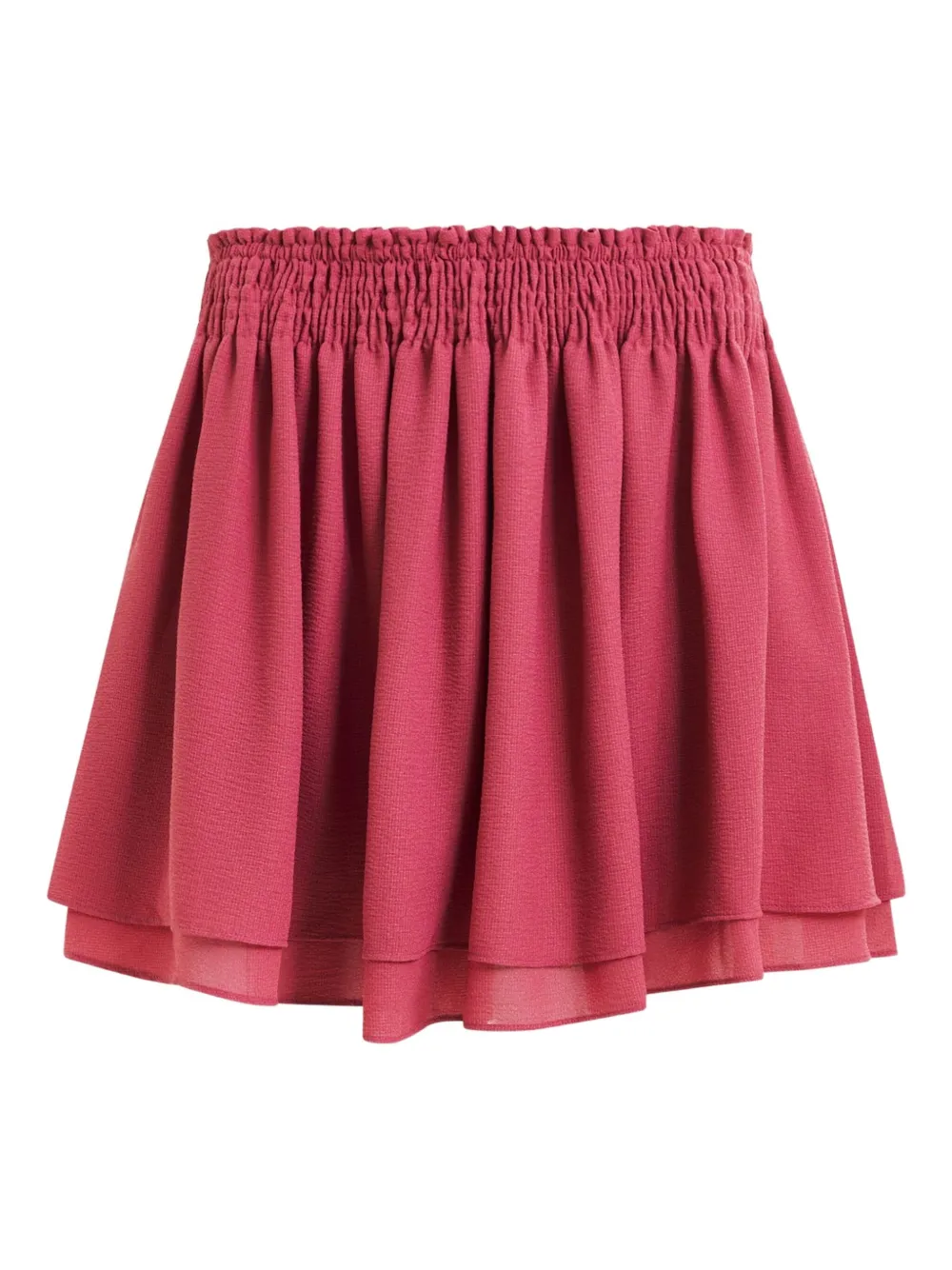 smocked mini skirt
