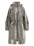 Essentiel Antwerp snakeskin-effect balloon-sleeve trench coat - Grey