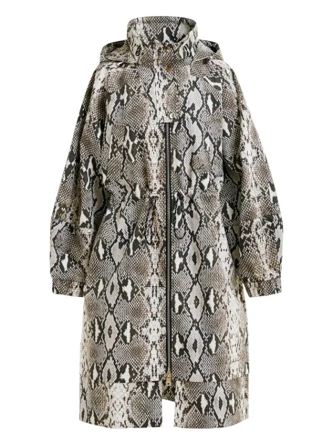 Essentiel Antwerp snakeskin-effect balloon-sleeve trench coat