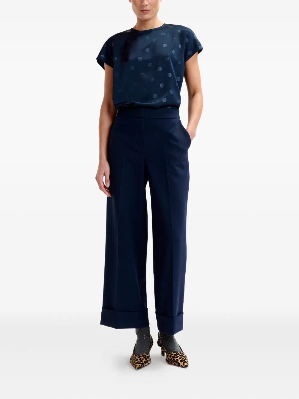 Essentiel Antwerp T-shirt met stippen - Blauw