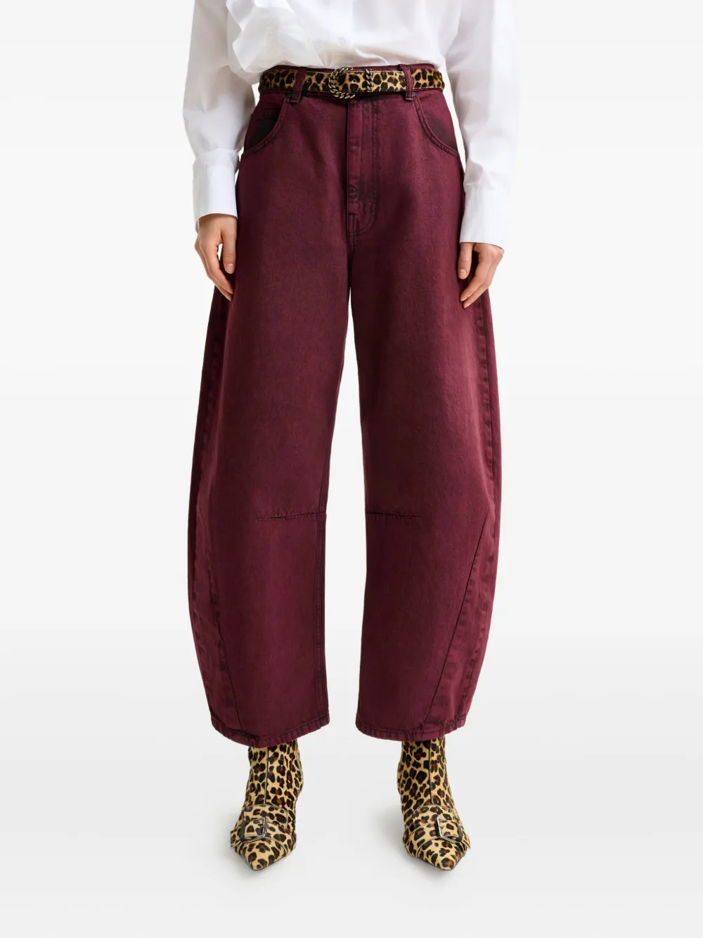 Essentiel Antwerp Impressive jeans met gedraaide zoom Rood