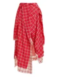 Essentiel Antwerp check-print asymmetrical skirt - Red