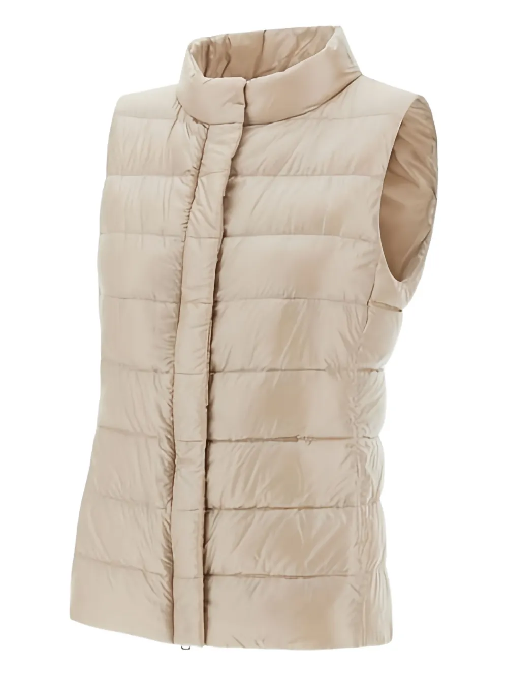 Herno Buttoned Padded Gilet In Brown