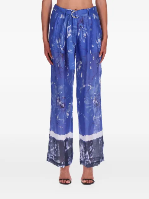 ERMANNO FIRENZE  flora-printedl belt trousers
